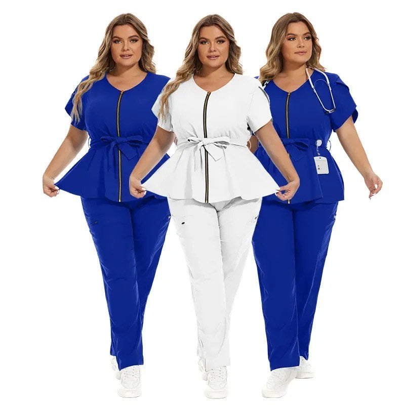 Peplum Top Scrub Set